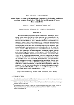 Model Study on Neutral Winds in the Ionospheric F