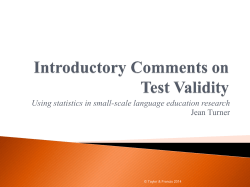 Introduction to Test Validity