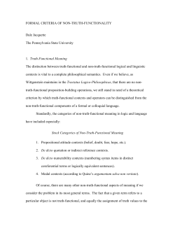 FORMAL CRITERIA OF NON-TRUTH