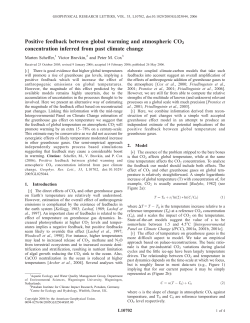 Positive feedback between global warming and atmospheric CO2