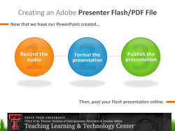 Creating an Adobe Presenter Flash/PDF File