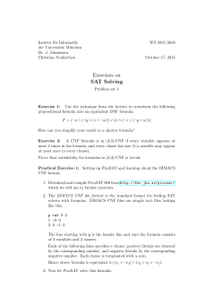 Exercises on SAT Solving