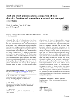 Root and shoot glucosinolates