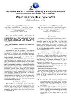 IJEEE Paper Template - International Journal of Ethics in