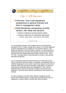 Chp. 2: ER theories - Employment Relations
