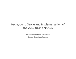 Background Ozone and Implementation of the 2015 Ozone NAAQS