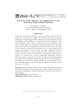 Extreme Value Theory: An Application to the Peruvian Stock