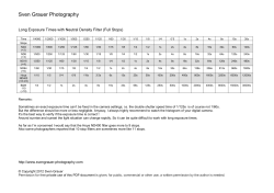 Neutral Density Filter Long Exposure Times