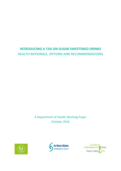introducing a tax on sugar sweetened drinks health rationale