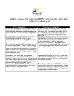 STE Example SMART Goals - Plymouth Public Schools