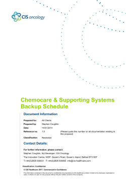 Chemocare Backup Schedule