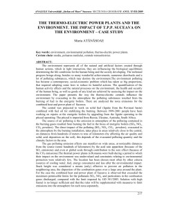 the thermo-electric power plants and the environment. the impact of
