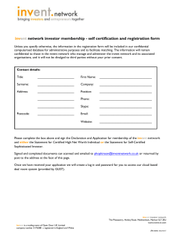 Statement for Certified High Net Worth Individual