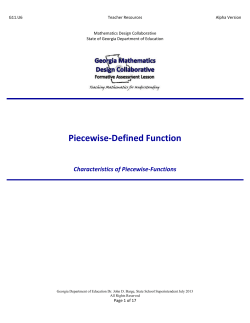 Characteristics of Piecewise-Defined Functions