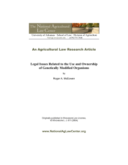 Legal Issues Related to the Use and Ownership of Genetically