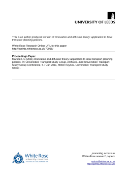 Innovation and diffusion theory: application to local transport