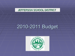 2010 - 2011 Budget - Jefferson School District