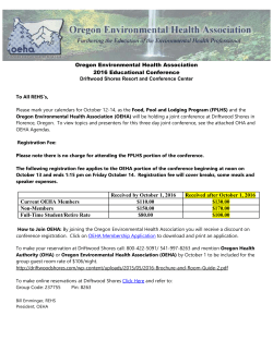 Oregon Environmental Health Association 2016 Educational