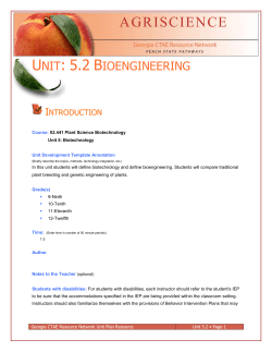 Unit 5.2 Bioengineering