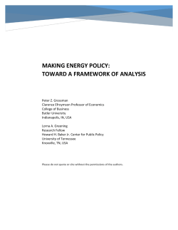 making energy policy: toward a framework of analysis