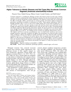 Higher Tolerance to Abiotic Stresses and Soil Types May Accelerate