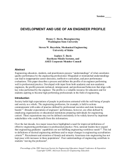 Development and Use of an Engineering Profile