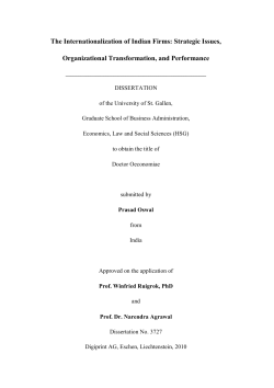 The Internationalization of Indian Firms