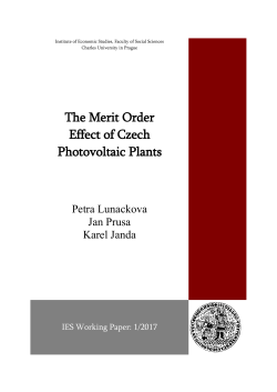The Merit Order Effect of Czech Photovoltaic Plants
