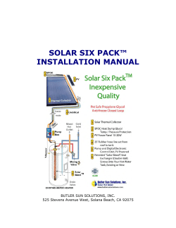 solar six pack&trade; installation manual