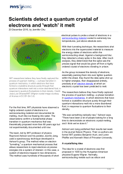 Scientists detect a quantum crystal of electrons and