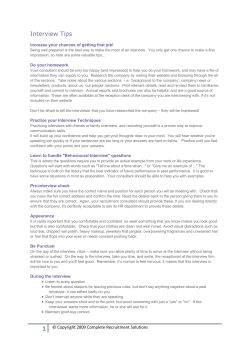 Interview Tips - Complete Recruitment Solutions