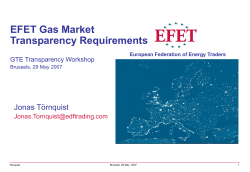 EFET Gas Market Transparency Requirements