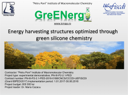 GreENergy - "Petru Poni" Institute of Macromolecular Chemistry