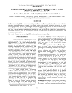 factors affecting pre-harvest sprouting resistance in wheat (triticum