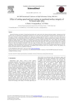Effect of Cutting Speed and Tool Coating on