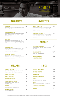OMELETTES FAVOURITES GRIDDLE SIDES WELLNESS