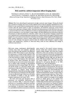 Risk-sensitivity: ambient temperature affects foraging choice