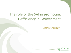 The role of the SAI in promoting IT