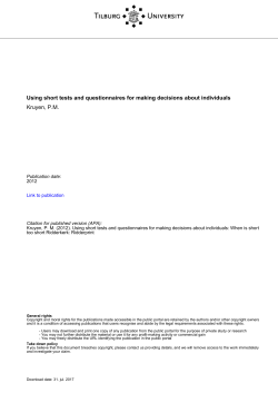 Tilburg University Using short tests and