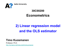 Econometrics 2) Linear regression model and the OLS
