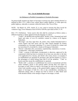 11 &ndash; Use of Alcoholic Beverages
