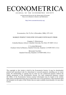 Markov Perfect Industry Dynamics With Many Firms
