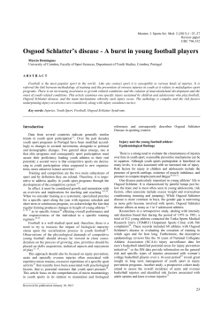 Osgood Schlatter`s disease - A burst in young football players