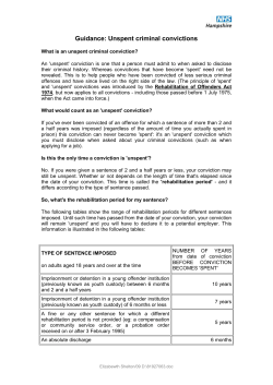 Guidance: Unspent criminal convictions