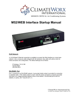 M52/WEB Interface Startup Manual