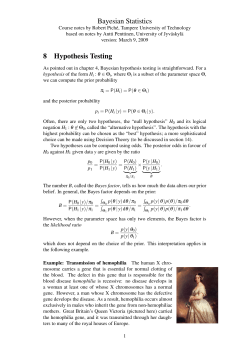 Bayesian Statistics 8 Hypothesis Testing