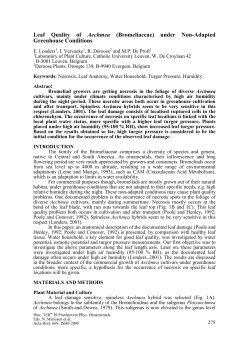 Leaf Quality of Aechmea (Bromeliaceae) under Non