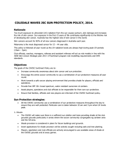 Schools are welcome to copy this SunSmart sun