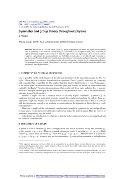 Symmetry and group theory throughout physics