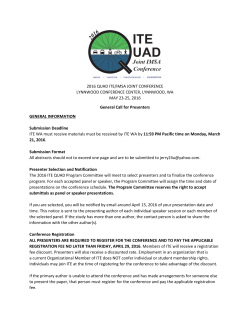 2016 QUAD ITE/IMSA JOINT CONFERENCE